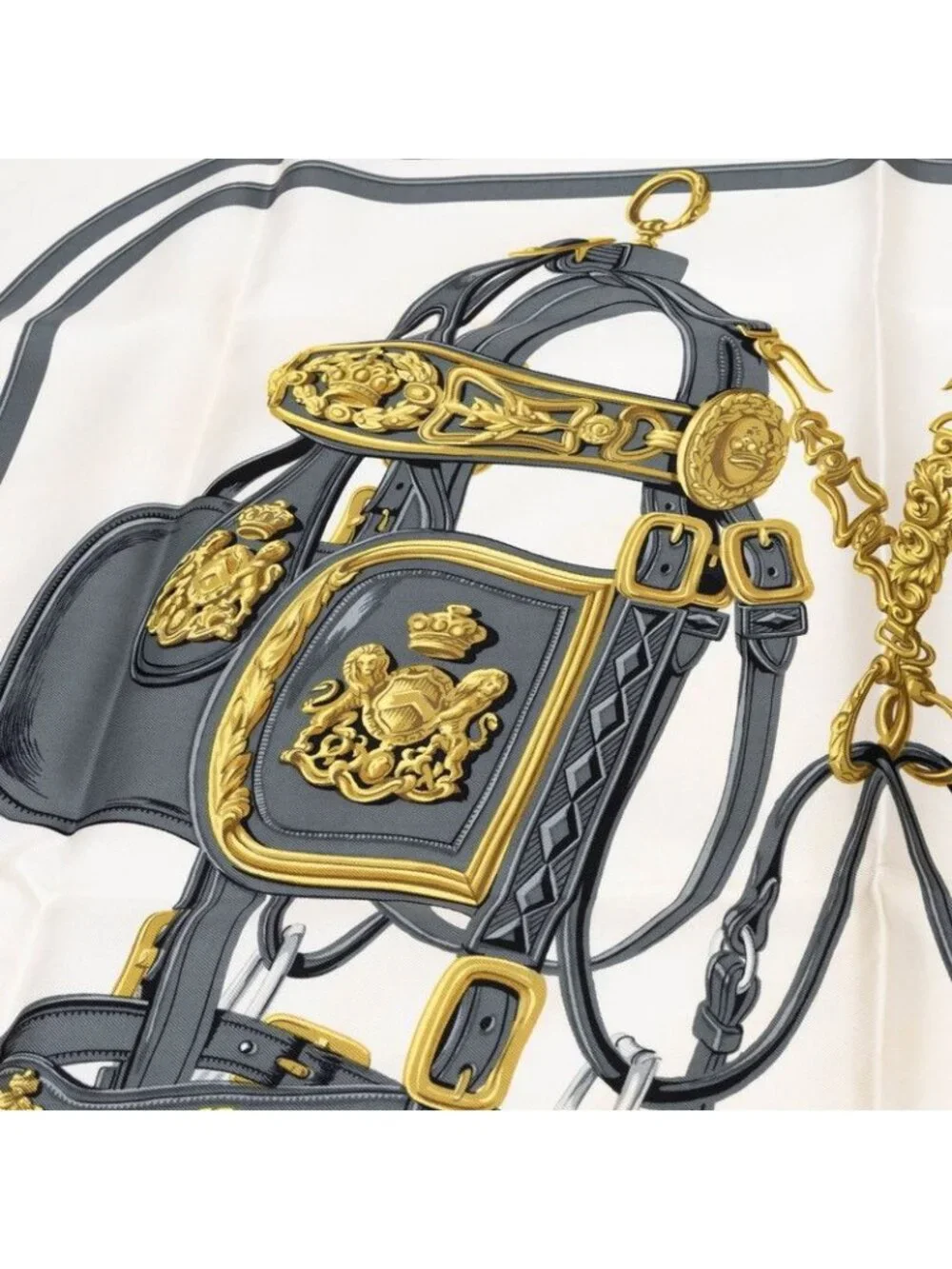 Hermes Carre 90 Brides de Gala Ceremonial Bridle Scarf Pink White Multicolor